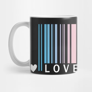 Transgender Pride LGBT Love is Love Barcode Design Mug